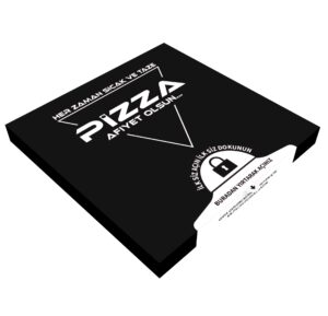 Eko Kilitli Baskılı Pizza Kutusu 100 Adet 26cm X 26cm X 4,2cm